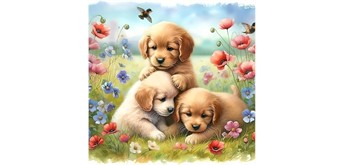 Diamond Painting Set DP2545071 Puppys 15 x 25 cm