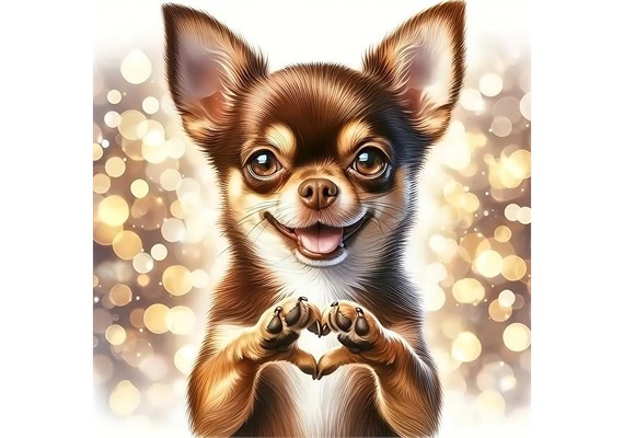 Diamond Painting Set DP2545073 Chihuahua 15 x 25 cm