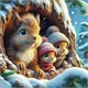 Diamond Painting Set DP2545078 Squirrels 25 x 35 cm