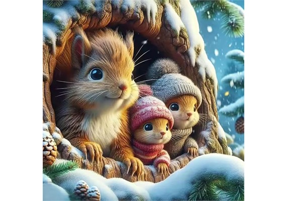 Diamond Painting Set DP2545078 Squirrels 25 x 35 cm