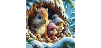 Diamond Painting Set DP2545078 Squirrels 25 x 35 cm