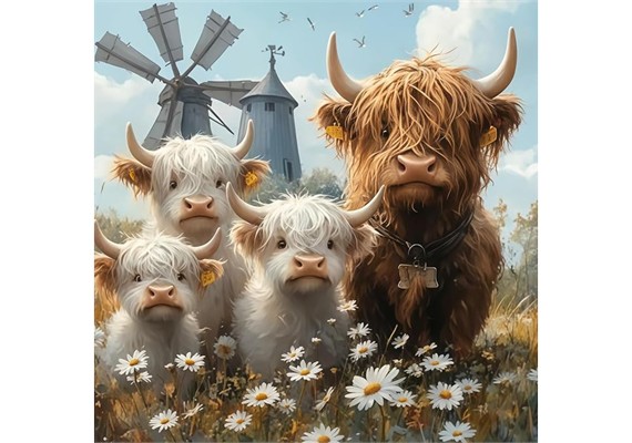 Diamond Painting Set DP2545079 Hochlandrind 35 x 25 cm