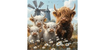 Diamond Painting Set DP2545079 Hochlandrind 35 x 25 cm