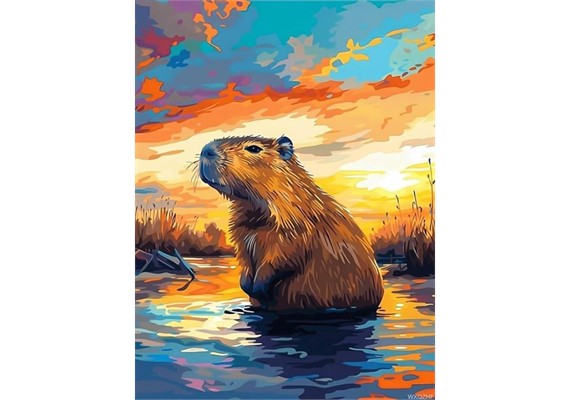 Diamond Painting Set DP2545084 Capybara 25 x 35 cm