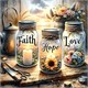 Diamond Painting Set DP2545088 Jars 25 x 35 cm