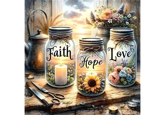 Diamond Painting Set DP2545088 Jars 25 x 35 cm