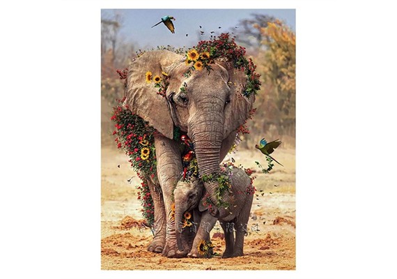 Diamond Painting Set DP2545099 Elefanten 35 x 45 cm