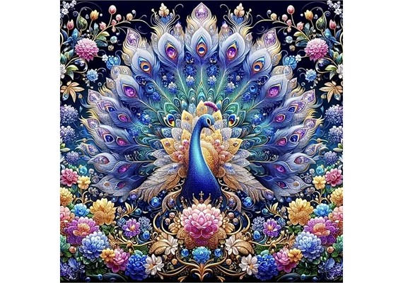 Diamond Painting Set DP2545106 Peacock 35 x 45 cm