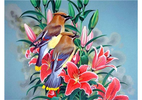 Diamond Painting Set GD74292 Birds 40 x 30 cm