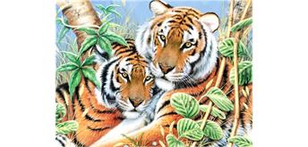 Diamond Painting Set GD74847 Tigers Square Stones 40 x 30 cm