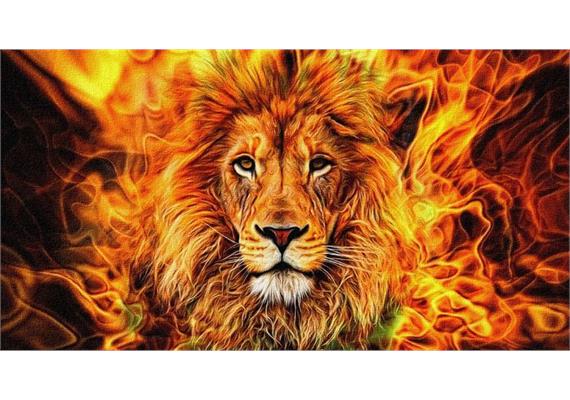 Diamond Painting Set GD79047 Lion Flame 35 x 25 cm