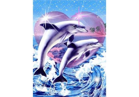 Diamond Painting Set GM1315 Dolphins 35 x 45 cm