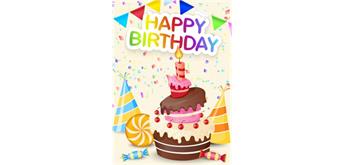 Diamond Painting Set Karte Happy Birthday 18 x 13 cm