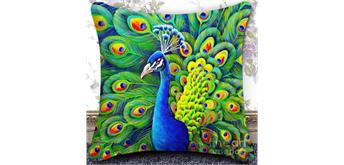 Diamond Painting Set Pfau Kissen 40 x 40 cm