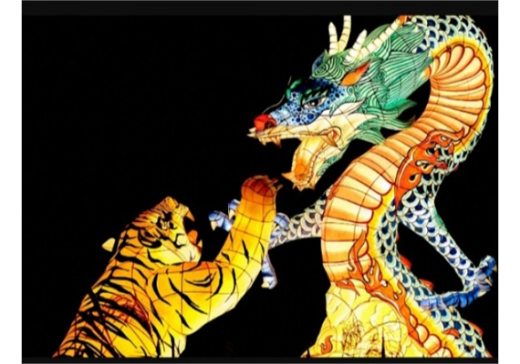 Diamond Painting Set S824 Tiger-Dragon 50 x 40 cm