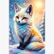 Diamond Painting - Snow Foxy - ECKIGE STEINE 40 x 60 cm