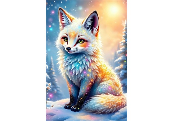 Diamond Painting - Snow Foxy - ECKIGE STEINE 40 x 60 cm