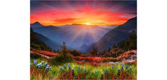 Diamond Painting Sonnenuntergang in den Bergen 30 x 40 cm mit Rahmen