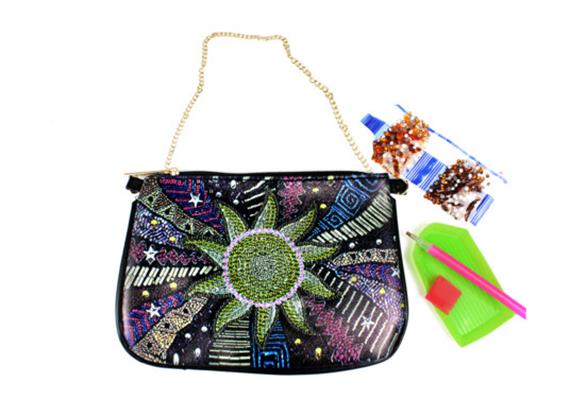 Diamond Painting Tasche Sonne mit Reissverschluss