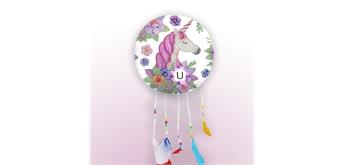 Diamond Painting Traumfänger Einhorn mit Blumen