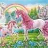 Diamond Painting Unicorns 50 x 50 cm, runde Steine