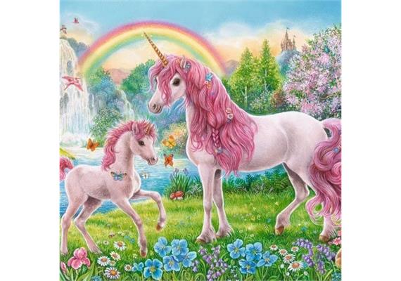 Diamond Painting Unicorns 50 x 50 cm, runde Steine