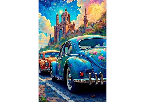 Diamond Painting - Urlaubszeit - ECKIGE STEINE 50 x 75 cm