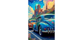 Diamond Painting - Urlaubszeit - ECKIGE STEINE 50 x 75 cm