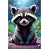 Diamond Painting - Willi Waschbär - ECKIGE STEINE 15 x 20 cm