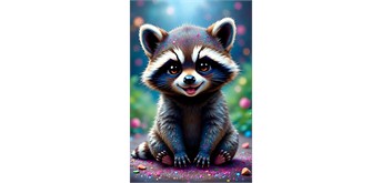 Diamond Painting - Willi Waschbär - ECKIGE STEINE 15 x 20 cm