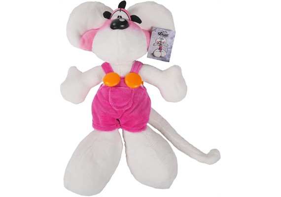 Diddl Plüschtier in rosa Latzhose 30 cm