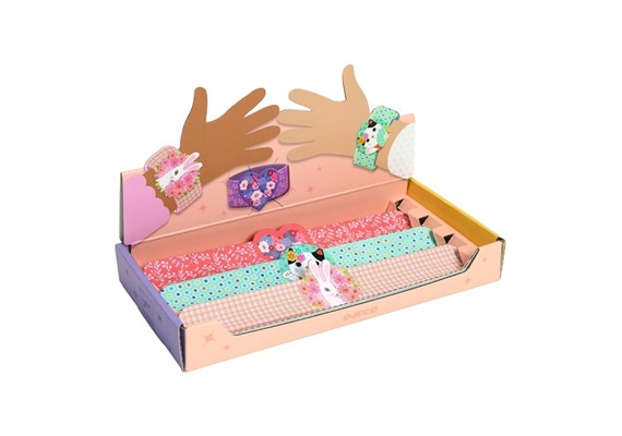 Djeco DD03455 Wickelarmbänder Herz/Hase/Katze assortiert