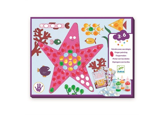 Djeco DJ00046 Fingerfarben Punkte und Fische