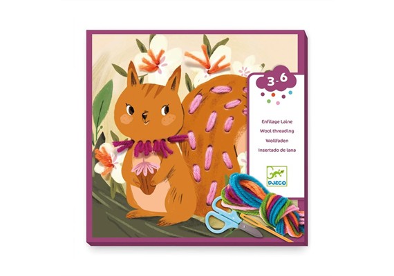 Djeco DJ00078 Wolle einfädeln Schritt für Schritt