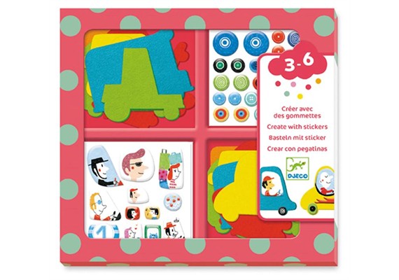 Djeco DJ09051 Stickerbilder Autos