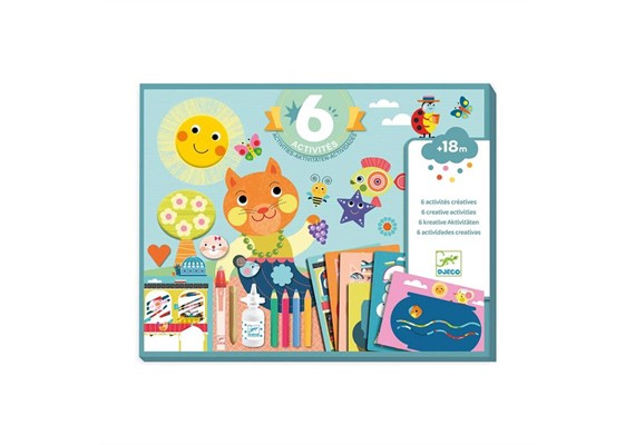 Djeco DJ09292 6 Kreative Aktivitäten Katze und Freunde