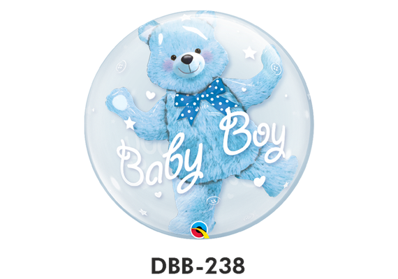 Double Bubble Ø 45 cm, Baby Boy Blue Teddy Bear, ohne Füllung