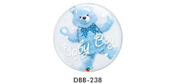 Double Bubble Ø 45 cm, Baby Boy Blue Teddy Bear, ohne Füllung