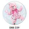 Double Bubble Ø 45 cm, Baby Girl Pink Teddy Bear, ohne Füllung