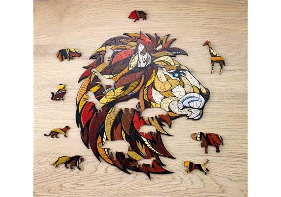 Eco-Wood-Art - Holzpuzzle Löwe mit Spieltieren