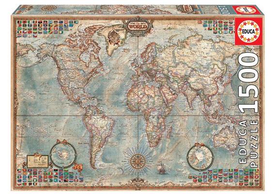 Educa 16005 - Political Map of the World 1500 Teile