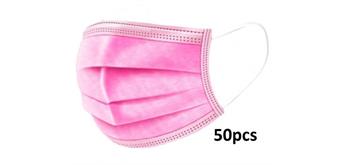 50 Einweg - Mund- und Nasenmaske pink