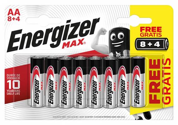 EnergizerBatterien Premium Alkaline AA 8 + 4 MAX