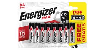 EnergizerBatterien Premium Alkaline AA 8 + 4 MAX