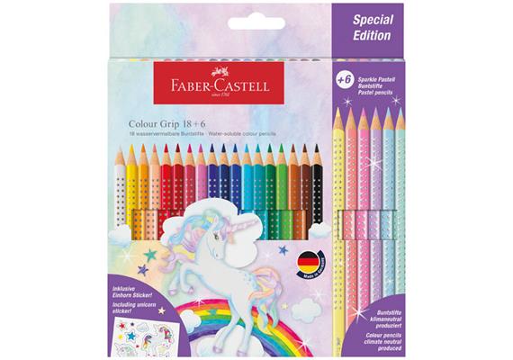 Faber - 18 + 6 Buntstifte Colour Grip - Einhorn