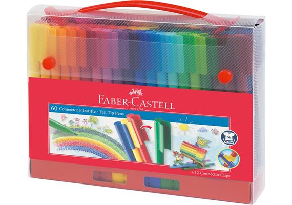 Faber-Castell Filzstifte Connector Set Koffer 60 Stück