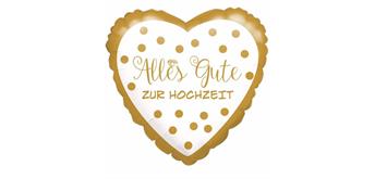 Folienballon Alles Gute zur Hochzeit, ohne Füllung