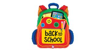 Folienballon Back to School 64 cm ohne Füllung
