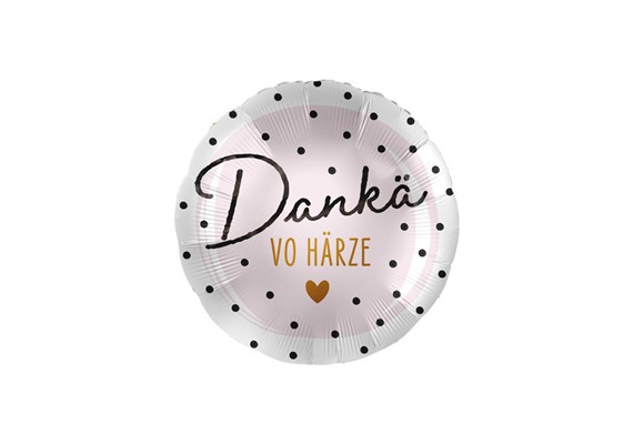 Folienballon Dankä vo Härze ca. 70 cm, ungefüllt