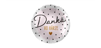 Folienballon Dankä vo Härze ca. 70 cm, ungefüllt
